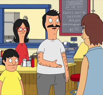 Eggers Can’t Be Cheesers Burger from Bob’s Burgers