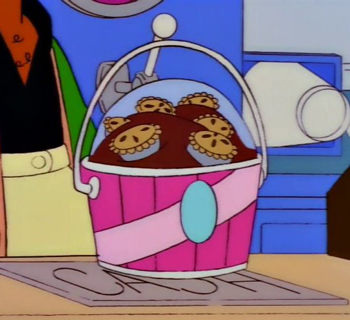 Bucket of Ice Cream Covered with Miniature Pies